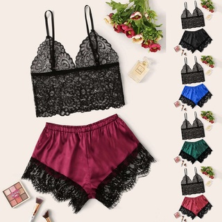 SHEIN^_^ New Sexy Lace Lingerie Silk Underwear Sleepwear Nightdress Pajamas Satin