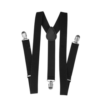 MO ajustable soporte Clip-on Unisex pantalones elásticos niño Y espalda tirantes-Y negro