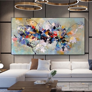 Lienzo abstracto pintura colorida bloque pósters imágenes de pared para sala de estar decoración del hogar impresiones