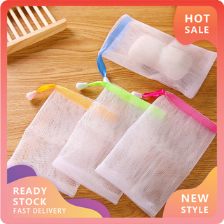 er-c bubble foam net portátil con cuerda colgante color aleatorio malla limpiadora bolsa para el hogar (1)
