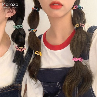 [KOROZO] Color de cadena de Metal cuerda de pelo femenina linda moda de Color mixto Hyuna estilo banda de goma accesorio de pelo