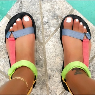 2021 mujeres verano zapatos sandalias plana playa sandalias velcro al aire libre casual sandalias dedo del pie abierto sandalias mujer