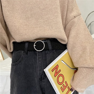 Gran venta en Corea del SurinsCinturón de viento femenino estudiante militar entrenamiento pantalón cinturón Simple All-Match elástico tejido Jeans cinturón hombres (5)