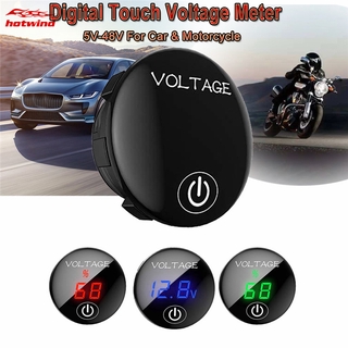 【HW】Car Motorcycle LED Panel Digital Voltage Meter Battery Capacity Display Voltmeter with Touch ON OFF Switch DC 5V-48V