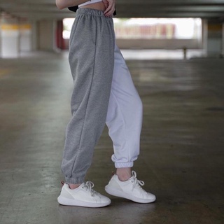 Gran venta dos tonos gris blanco pantalones de chándal/ Joggers,