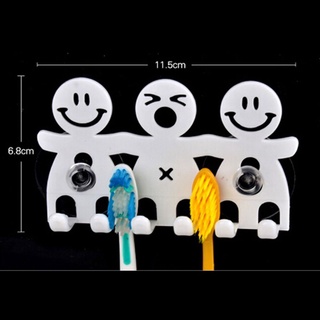 Anemone1 Smiling Face Kawaii ventosas juego De ventosas para baño cepillo De dientes 5 Ganchos sostenedor De cepillo De dientes/Multicolor (5)