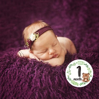 SKELETON 12 Unids/Set Recién Nacido Milestone Memorial Month Pegatinas Florales Bebé Mensual (9)