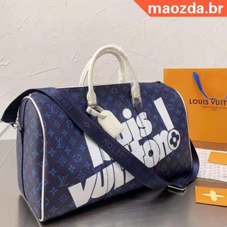 [Spot] Original autêntico Louis Vuitton nova bolsa de viagem portátil bolsa masculina de viagem curta bolsa de embarque de grande capacidade bolsa de viagem de negócios bolsa de viagem masculina e feminina bolsa de negócios (2)