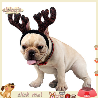 SGG_Pets Dog Christmas Antler Headband Shiny Holiday Puppy Supplies Cat Accessories