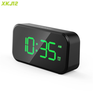 Xk pequeño reloj despertador Digital para dormir pesados con 100dB alarma Extra fuerte USB cargador despertador para dormitorio
