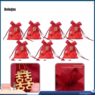 [bo] Bolsa de suministros de boda compacta china roja regalo de boda bolsa de hilo dulce para la tienda
