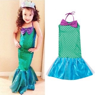 Niños Ariel Sirenita Conjunto Niña Princesa Vestido Fiesta Cosplay