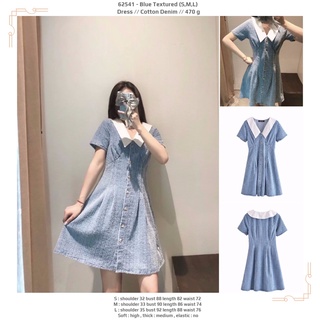 62541 - azul texturizado (S, M, L) - vestido de mujer
