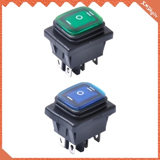 [kgitv] 2pcs Blue Green 6 Pin on-Off-on Rocker Toggle Switch Vehicle Dash Parts