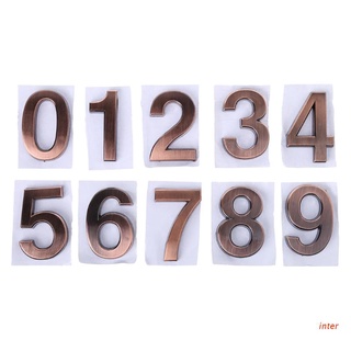 inter abs plástico bronce autoadhesivo 0-9 números de puerta personalizado casa dirección signo