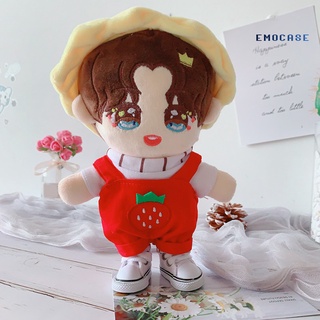 emocase 1Set Doll Suspender Trouser Strawberry Print Comfortable to Touch Stretchy Doll Toy Bib Pants for Fun