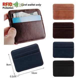 ONESELF Hombres Slim Wallet Cuero de la PU Clip del dinero Bloqueo de RFID La fibra de carbono Moda Titular de la tarjeta de credito Bolsillo para monedas Anti - Jefe