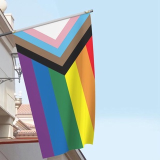 Bandera arco iris 90x150cm Gay arco iris progreso orgullo bandera Gay lesbiana Trans
