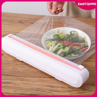 [tqhwd] Reusable Food Wrap Cutter Dispenser Cling Film Cutter with Plastic Wrap and Slide Cutter Kitchen Foil Film Dispenser