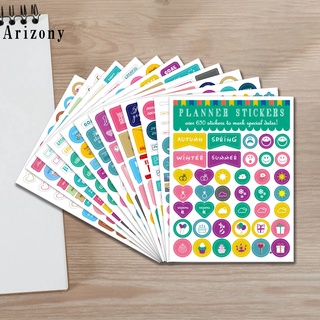 AY Hard to Fade Planner Sticker Visual Effect Decorative Planner Sticker Bright-colored for Handicraft