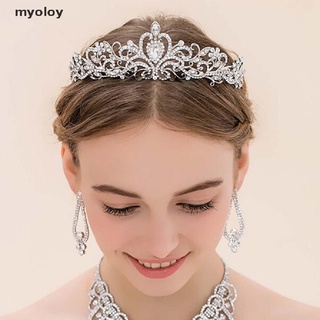 Myoloy Women Girls Elegant Wedding Bride Crown Headwear Rhinestone Tiaras Cute Gift MX