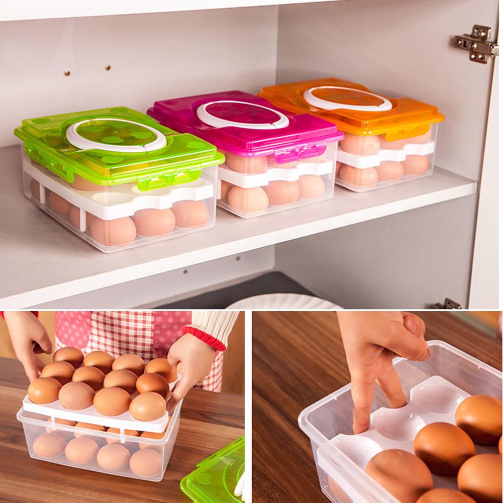 Nuevo 24 huevos nevera huevo titular congelador bandeja caja de almacenamiento contenedor caso de plástico