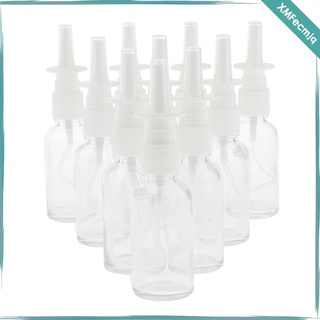 [XMFECMJQ] 10 botellas vacías de vidrio recargable Nasal Spray fina bomba de niebla viales 30 ml traje para maquillaje agua Perfumes aceites esenciales