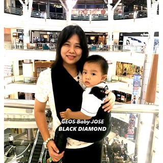 Geos Premium BABY JOSE negro diamante Color/chal bebé/camiseta Sling/eslinga delantera