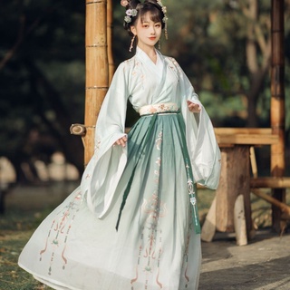 Traje Hanfu tradicional chino para mujer, disfraz de hada de princesa con estampado de flores, vestido exquisito para actuación en el escenario (4)