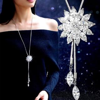 moda diamante hoja simple perla fringe moda salvaje largo suéter cadena