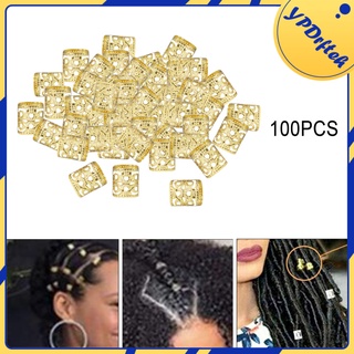 100 hebillas de extensión de cabello sucio multicolor, anillos trenzados dreadlock, clips de decoración para cabello trenzado (4)