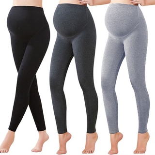 lonfy mujeres moda slim leggings color sólido tela de maternidad mujeres embarazadas acogedor fitness cintura alta flaco embarazo yoga pantalones/multicolor (6)