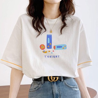 Camiseta de manga corta camiseta de mujer camiseta suelta de media manga