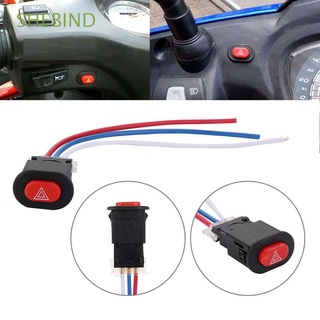 SHEBIND New Hazard Light Switch Electrical System Emergency Signal Warning Flasher Parts Controls Hot Motorcycle Accessories w/3 Wires Lock