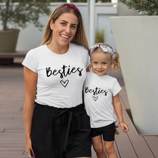 Besties Mommy and Me camiseta madre hija hijo trajes lindo estilo familiar