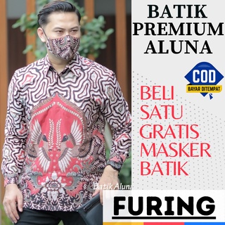 Batik hombres manga larga Slim Fit moderno Jumbo Furing Premium Aluna tamaño S M L XL XXL XXXL 022