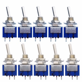 10pcs New MTS-101 2 Pin SPST ON-OFF 2 Position 6A 250V AC Mini Toggle Switches ☆hengmaTimeVip