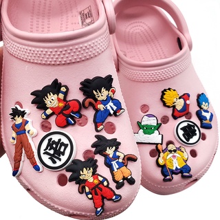Dragon Ball Series Zapatos Flor Hebilla Suave PVC Goma Crocs Charms Jibbitz Accesorios De Joyería (WX)