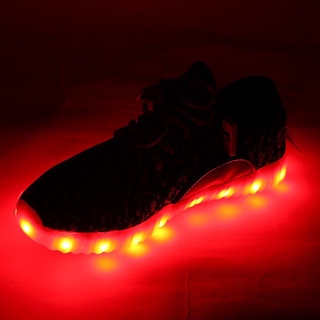 (0911) unisex led luminoso zapatos intermitente usb recargable cordones amantes zapatos