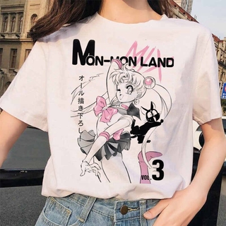 sailor moon 90s divertido camiseta harajuku ropa camiseta estética gato anime mujeres lindo mujer camiseta kawaii camisetas moda ullzang