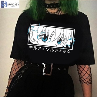✨Productos al contado✨2021 hombres T-Shirt Tops Kawaii Hunter X Hunter camiseta Killua Zoldyck T-Shirt cuello redondo Anime Manga camiseta ropa 🔥semaisi🔥
