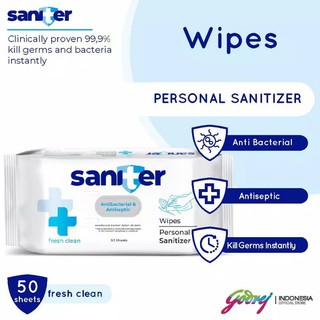 Saniter toallitas húmedas/tejido húmedo - desinfectante Personal - antibacteriano y antiséptico - 50's