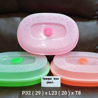 Soporte ovalado para tartas, lugar/lugar ovalado multiusos - verde rosa naranja (lata 3 piezas)