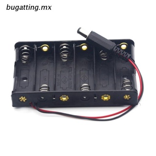 bugatting.mx tamaño aa batería caja de almacenamiento con 6 ranuras diy contenedor baterías carga