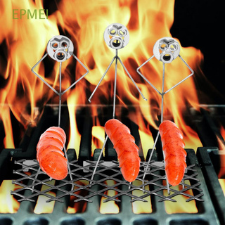 EPMEI Campfire Firepit acero Hot Dog novedad campamento fuego asado palo de malvavisco asador artesanal pincho reutilizable fácil de limpiar parrilla de hoguera de Metal barbacoa