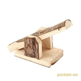 pockt madera seesaw para mascota hámster divertido ratón de rata chinchillas conejillo de indias pequeño animal juguete de la casa de ejercicio de juguete