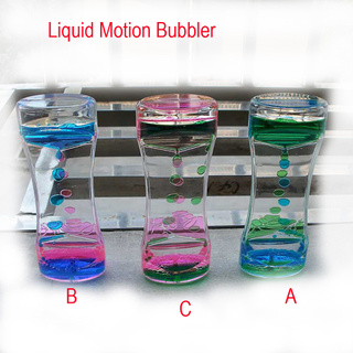 kiytt_temporizador dinámico de dos colores reloj de arena líquido motion bubbler creative gift_