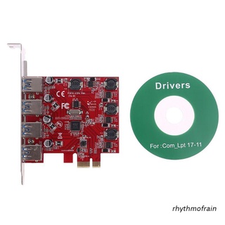 rhythmofrain vl805 chipset 4 puertos pci-e a usb 3.0 tarjeta de expansión independiente fuente de alimentación adaptador de alta velocidad de escritorio con controlador