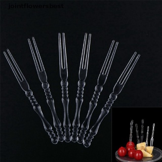jfmx 50 pzs tenedores de frutas transparentes/postres/postres/tenedores de comida/mini tenedor desechable para barbacoa