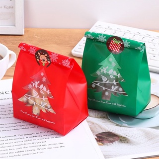 50 bolsas de regalo para árbol de navidad, diseño de copos de nieve, para hornear dulces, decoración de navidad (7)